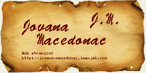 Jovana Macedonac vizit kartica